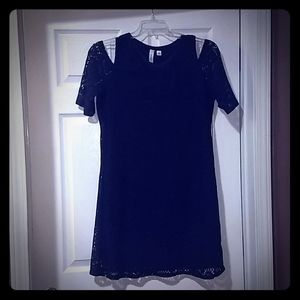 Navy blue open shoulder dress ..